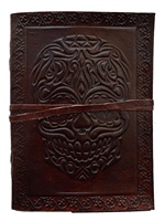 Carnet en cuir embossé fait main NEW ERA, reliure cousue, format A5, 100 feuilles, thème Jour des Morts, logo personnalisé, cadeau