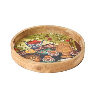 Plateau de service en bois laqué écologique au design authentique, plateau de service décoratif multifonctionnel pour la maison, la cuisine et le petit-déjeuner - Product Image 5