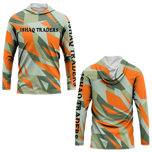 Camisa de Pesca para Hombre Ishaq Traders, Manga Larga, Secado Rápido, UPF 50, Estampado por Sublimación, Diseño de Peces Azules, Top Tipo Pullover - Product Image 3
