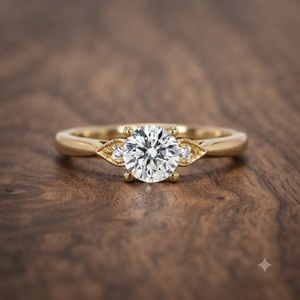 VBSR-59 Bague en or blanc 10K avec trois pierres rondes de 3 carats, couleur E, VS1, bijoux en or délicats pour femmes, diamant cultivé en laboratoire, certifié IGI - Product Image 5