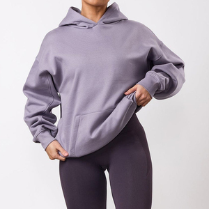 Custom Logo Active <b>Workout</b> Fleece Pullover Sweatshirts Cotton Heavyweight Oversized Cotton <b>Hoodie</b> for Women - Product Image 5