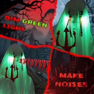 Fantasma Animatronico di Halloween a Grandezza Naturale (1,3 m) con Tridente, Luci Verdi Attivate dal Suono, Decorazioni per Feste all'Aperto - Product Image 6