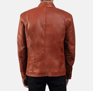 เสื้อแจ็คเก็ตหนังแท้คุณภาพพรีเมียมสำหรับผู้ชาย ฤดูใบไม้ผลิและฤดูใบไม้ร่วง - Product Image 4