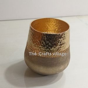 Handmade Hammered Metal Tabletop <b>Vase</b> <b>Gold</b> Finish Decorative Flower <b>Vase</b> Elegant Home Decor Centerpiece Accent Gift - Product Image 3