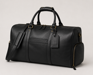 Premium Full Grain Leather Durable Vintage Travel Duffel <b>Bag</b> Zipper Portable <b>Shoe</b> <b>Compartment</b> Large Capacity <b>Weekender</b> Overnight - Product Image 1