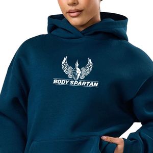 Sudadera con Capucha Extra Grande Color Azul Océano para Mujer, Sudadera de Forro Polar, Manga Larga, Estilo Casual, Corte Holgado, Tacto Suave, Ropa Cómoda para el Día a Día - Product Image 3