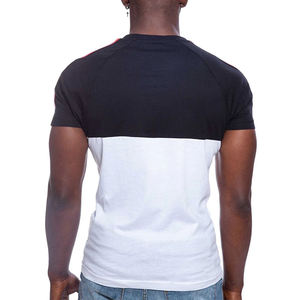 <b>Mens</b> Color Block Crew Neck T-<b>Shirt</b> Short Sleeve Black and White Half Split Casual Cotton Top Custom Logo OEM ODM Wholesale - Product Image 2