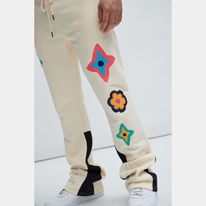 กางเกงผ้าคอตตอนปลายบานสำหรับผู้ชาย100% มืออาชีพโลโก้ตามสั่งสไตล์ลำลองระบายอากาศพร้อมโลโก้จากโรงงาน - Product Image 5