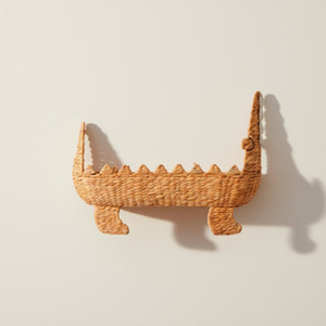 Étagères murales en jacinthe d'eau tressées à la main, motif crocodile, pour chambre d'enfant, fabriquées par des artisans vietnamiens - Product Image 4