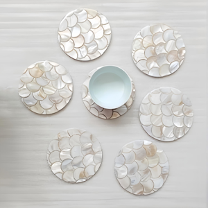 Sous-verres en nacre les plus vendus, prix le plus bas, mosaïque incrustée de nacre, sous-verres pour boissons, livraison mondiale - Product Image 2