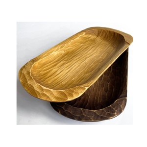 Plat de service en bois style ferme rustique à grain naturel pour fruits, noix, collations, salades, desserts, pour la salle à manger, la cuisine et le comptoir - Product Image 6