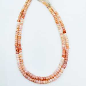 Perles Rondelles Facettées en Opale Rose, Pierre Précieuse Dégradée, Fil de 4 Pouces pour la Fabrication de Bijoux en Gros - Product Image 4