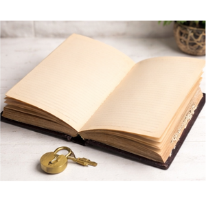 Antique Handmade Hardcover Leather Door Journal <b>Lock</b> Key Vintage Style Unique <b>Diary</b> Genuine Leather Writing Notebook Graduation - Product Image 4