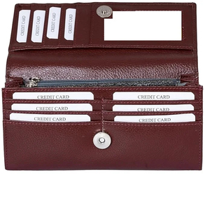 Portefeuilles à main en cuir véritable pour femmes, porte-cartes longs à double fermeture éclair, porte-téléphone portable, pochette à main pour dames - Product Image 5