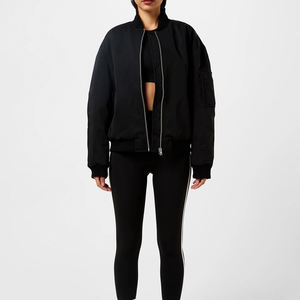Abrigo Bomber Negro de Punto Sólido para Mujer, Cálido para Invierno, Vornex Industry, Chaquetas de Primera Calidad, Fabricación al por Mayor, Abrigos Personalizados - Product Image 6
