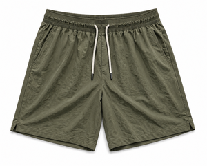 Shorts Bermuda décontractés pour hommes en tissu tricoté polyester bleu uni, écologiques, à taille élastiquée avec cordon de serrage, séchage rapide, taille mi-haute, vente en gros - Product Image 3