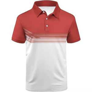 Chemise de golf pour homme, été |   Chemise décontractée en maille imprimée à col boutonné, coupe classique, infroissable, confortable, pour le sport et les vacances - Product Image 5