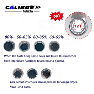 TAIWAN CALIBRE 10pc 3/8" 12T Anti-Shedding Industrial/DIY Grade OEM <b>Torque</b> Wrench Adaptor <b>Set</b> with CR-V 6140 Material - Product Image 3
