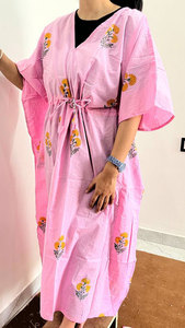 Soft Cotton Printed <b>Kaftan</b> Dress for Women with Boho Inspired Design and Maxi Length - Product Image 4