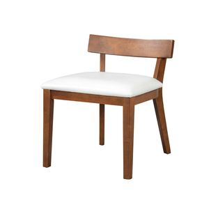 Set di 2 sedie da pranzo moderne in legno con finitura noce e rivestimento in pelle PU bianca lucida - Product Image 5