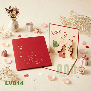 Tarjeta de Felicitación 3D Pop Love Vintage, Ecológica, Hecha a Mano con Papel, para Cumpleaños, San Valentín, Bodas, en Forma de Corazón, con Barnizado Mate - Product Image 5