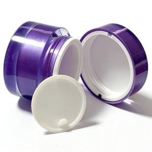 Pots cosmétiques vides <span class=keywords><strong>en</strong></span> plastique violet <span class=keywords><strong>en</strong></span> gros - Pots rechargeables avec revêtement scellé pour crème visage, sérum et produits de beauté - Product Image 4