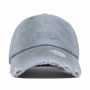 Unisex Baseball Cap 6-Panel Distressed Ripped Design Washed Cotton Casual Hat Spring Summer Adjustable Fit - Product Image 2