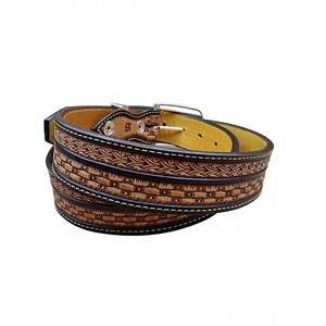 Men's Long-lasting Quality Genuine Buffalo Cow Hide Leather Belts Custom Colors with Solid Pattern and Stainless Steel Buckles - Product Image 5