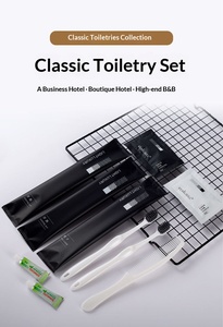 Ensemble d'articles de toilette de luxe noirs personnalisés avec logo, vente en gros d'usine, <span class=keywords><strong>kit</strong></span> de salle de bain jetable pour hôtels étoilés et motels - Product Image 5