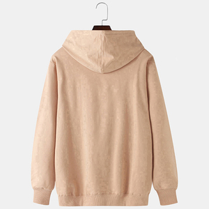 Sweat-shirt à capuche pour homme, couleur unie, coupe ample, tricoté, 100% coton, vêtements décontractés d'hiver, impression numérique, poche - Product Image 2