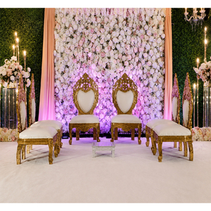 Mandap para Bodas con Diseño en Forma de Corazón, Juego de Sillas Elegantes de Madera de Teca, Sillas Modernas para Ceremonia de Boda India - Product Image 1