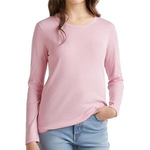 Camiseta de Manga Corta para Mujer, Nueva Colección 2026, Color Sólido, Tejido de Algodón, Cuello Redondo, Transpirable, Deportiva, Ecológica, Informal - Product Image 5