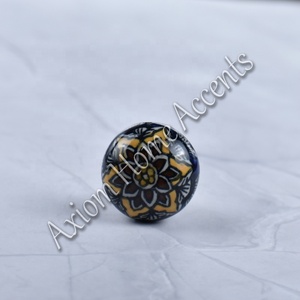 Classic Handpainted <b>Ceramic</b> <b>Knobs</b> for Vintage Furniture and Cabinet Door Handles by Axiom Home Accents - Product Image 3