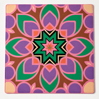 Tapis de Mahjong Américain Personnalisé en Gros, Motif Floral Géométrique Rétro, 33x33, Néoprène Premium Antidérapant, Ensemble Cadeau OEM ODM