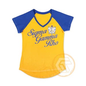 Camiseta Personalizada Sigma Gamma Rho para Mujer, Ropa de Sororidad, Cuello en V, Manga Corta, 100% Algodón Jersey, Secado Rápido - Product Image 1