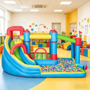 Casa Gonfiabile in PVC per Uso Interno ed Esterno, per Casa, Giardino, Scuola, Asilo, Parco Giochi, per 3+ Anni - Product Image 1