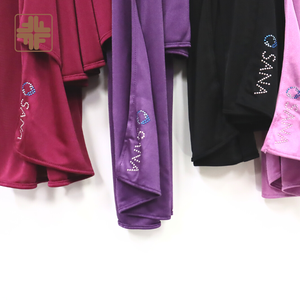 เสื้อเจอร์ซีย์ผ้าซาตินผ้าโพลีเอสเตอร์เนื้อเนียนนุ่มสำหรับผู้หญิงเสื้อฮิญาบสีพื้น - Product Image 5