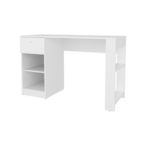 Escritorio blanco Sun City para ordenador con cajón y función de almacenamiento abierto - Product Image 2