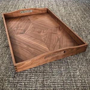 <b>Large</b> Acacia <b>Tray</b> With Rope Handles Decorative <b>Trays</b> For Home Commercial Use Kitchen Accessories Food Serving <b>Trays</b> With Logo - Product Image 2
