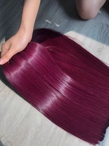 Extensiones de cabello virgen Remy crudo suave de Vietnam Venta en estilos rectos de hueso recto con rizos de ondas de colores resaltados - Product Image 3