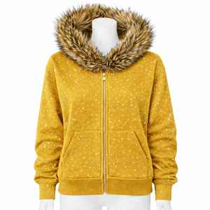 Sudadera con capucha cálida estilo Y2K vintage para hombre, con cuello de piel y cremallera, estampado de calavera, moda de invierno - Product Image 6