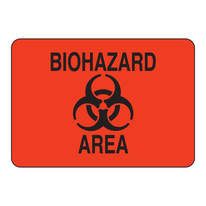 Panneau de zone à risque biologique Brady 7x10 pouces pour les zones de sécurité des laboratoires - Product Image 1