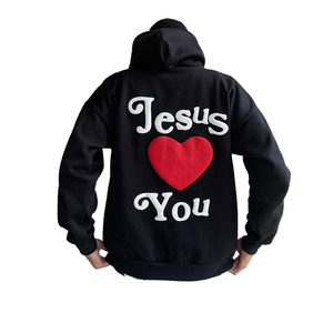 Sweat à capuche avec impression bouffante 3d du fabricant, pull en molleton de coton, sweat à capuche sans cordes, sweat-shirt pour hommes, streetwear - Product Image 1