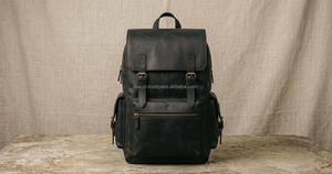 Custom OEM Genuine Leather Backpack <b>Men</b> Waterproof Travel <b>Laptop</b> <b>Bag</b> High Capacity Wholesale Daypack Co LBK-0127 - Product Image 4