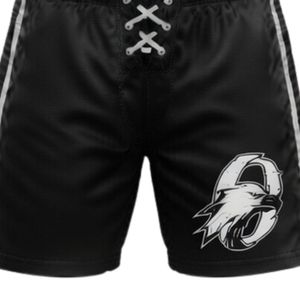 Men Black Sublimated Ice Hockey Jersey Shorts Set Polyester V Neck Printed <b>Athletic</b> Sportswear Team Match Wear Apparel - Product Image 4