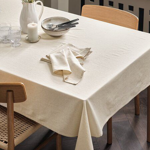 Handmade Linen <b>Tablecloth</b> <b>Square</b> Cotton Table Cover Ruffled Edge Flounce Lattice Waterproof for Home Hotel Party - Product Image 1
