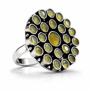 Wholesale Antique <b>Silver</b> Plated Alloy Monalisa Gemstone <b>Ring</b> Channel <b>Set</b> Women Bulk Supplier Direct Factory Manufacturer - Product Image 1