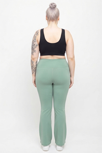 Leggings évasés grande taille pour femmes, style sportif, tricotés, à compression, pour le yoga, le fitness et l'entraînement en salle de sport - Product Image 2