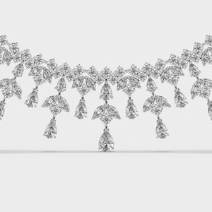 Designer 18KT Gold Plated Lab Created Diamond IGI Certified <b>Statement</b> <b>Necklace</b> | Premium Bridal Wedding Engagement Jewelry - Product Image 2