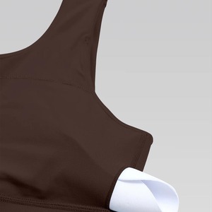 Soutien-gorge de sport asymétrique sans coutures pour femme, maintien moyen, yoga, couleur unie, tissu extensible, élasthanne, polyester - Product Image 5